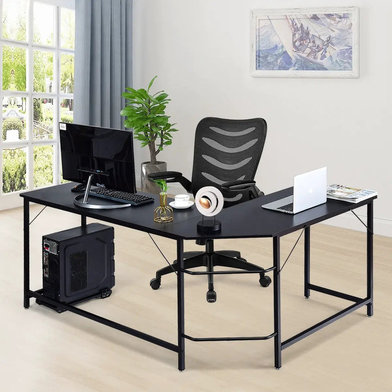 L Shaped Desk Corner Computer Desk PC Laptop Gaming Table Workstation by DirectDeals