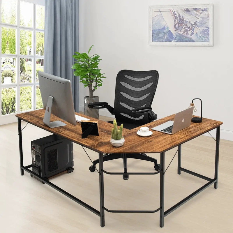 L Shaped Desk Corner Computer Desk PC Laptop Gaming Table Workstation by DirectDeals