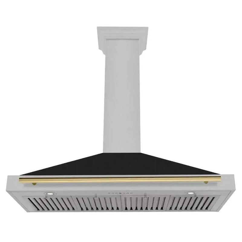 ZLINE 48" Autograph Stainless Wall Range Hood KB4SNZ-BLM48-G by Farmhouse Kitchen and Bath