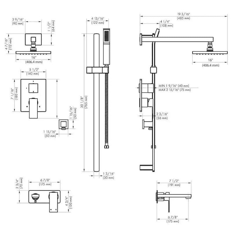 ZLINE Bliss Shower System Oversized Shower Head, BLS-SHS16-CB by Farmhouse Kitchen and Bath