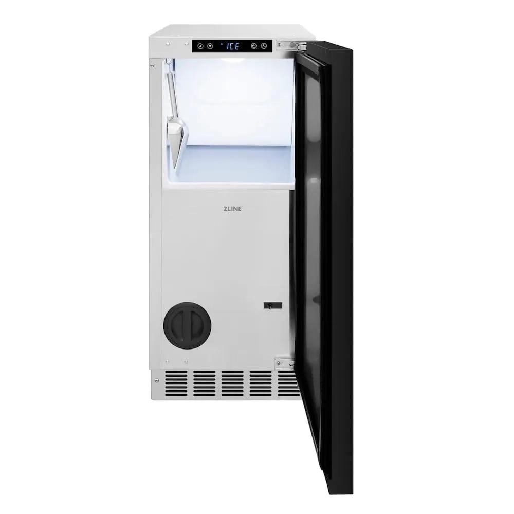 ZLINE 15" Touchstone Clear Cube Ice Maker Drain Pump Panel Ready Door Polished Gold Door ICCDPZ-15-G by Farmhouse Kitchen and Bath