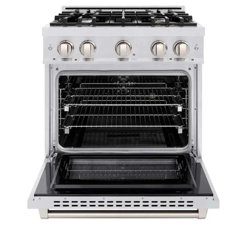 ZLINE 30" Select Gas Range Convection Gas Oven DuraSnow® Stainless Steel HGRS-30 by Farmhouse Kitchen and Bath