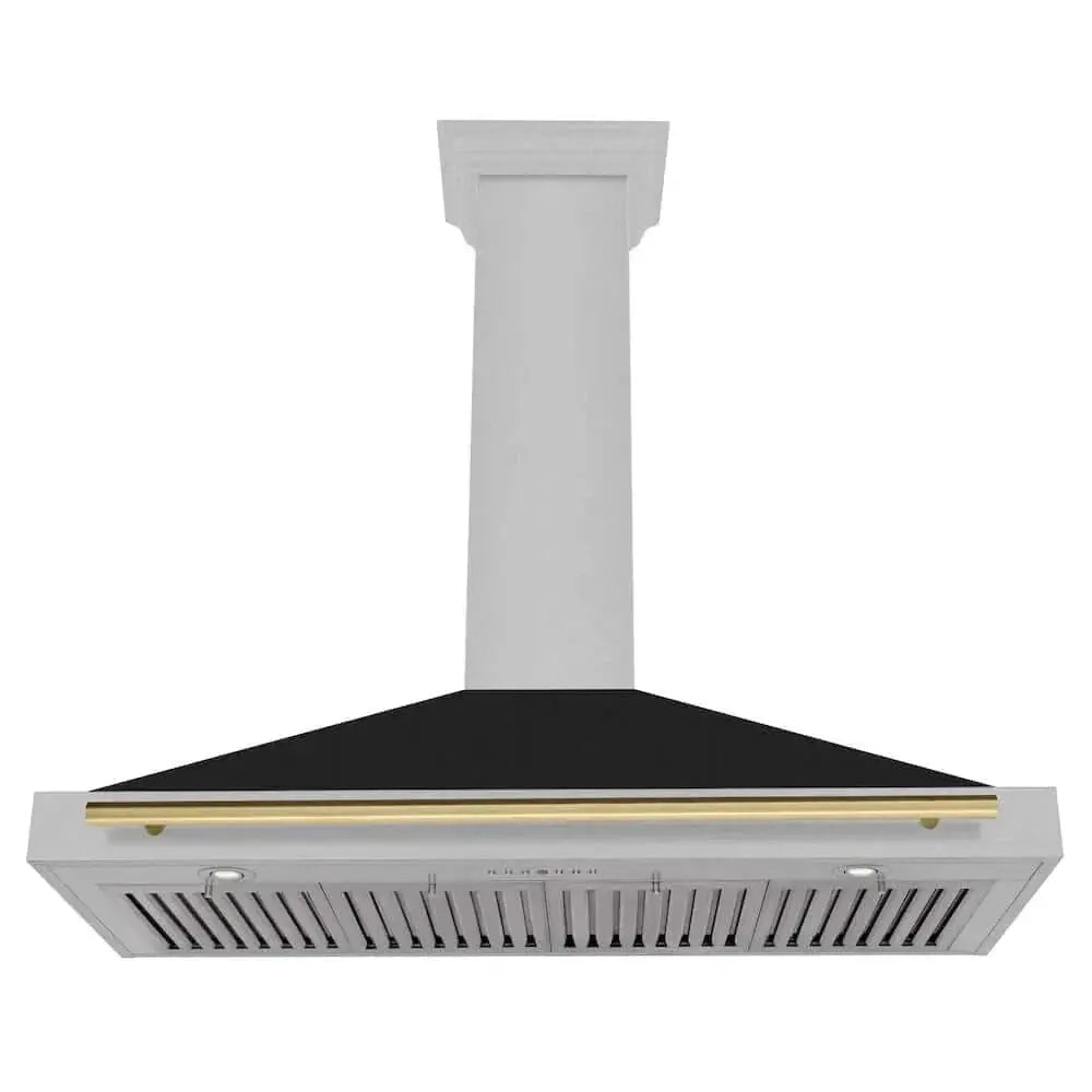 ZLINE 48" Autograph Stainless Wall Range Hood KB4SNZ-BLM48-CB by Farmhouse Kitchen and Bath