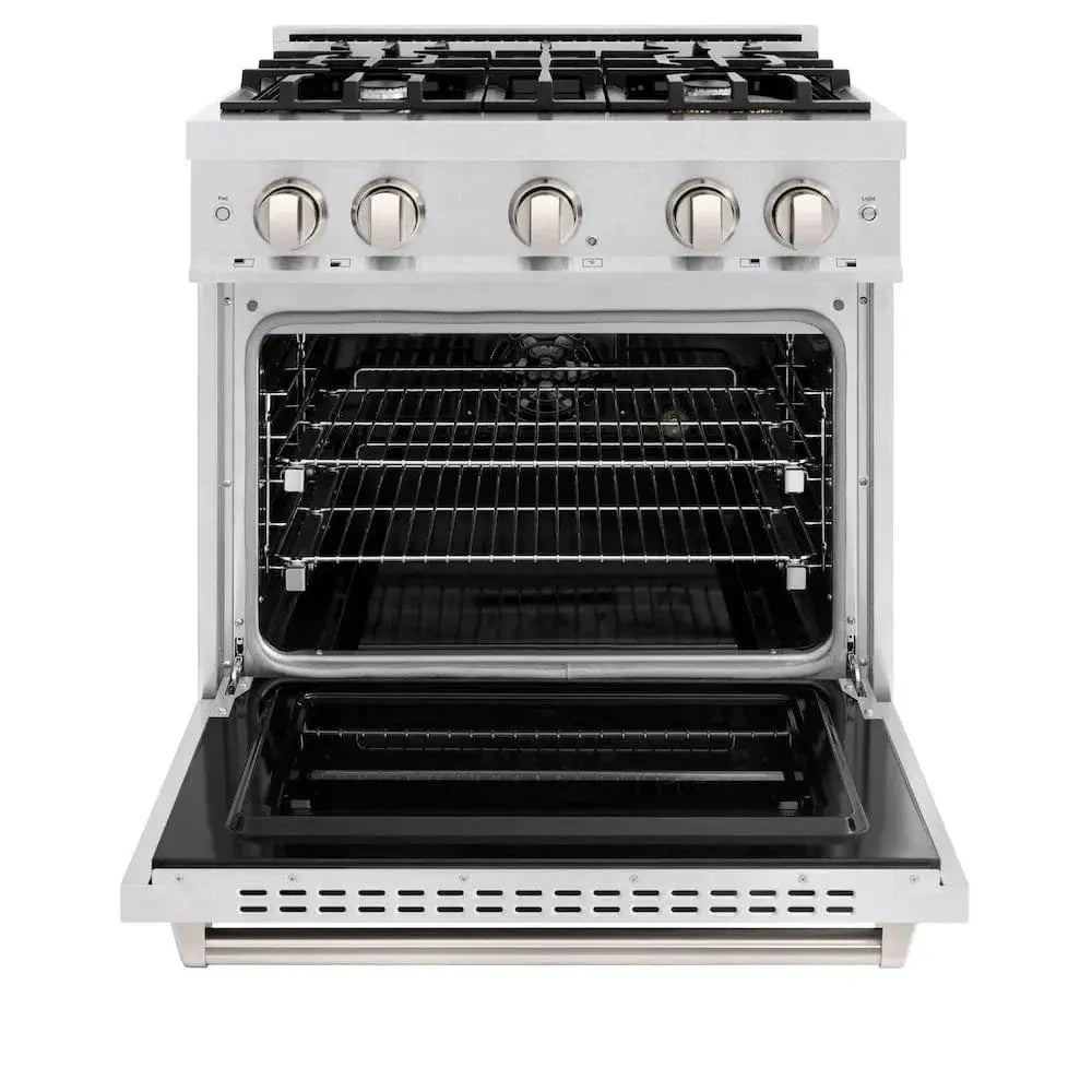 ZLINE 30" Classic Gas Range, Convection Gas Oven DuraSnow® Stainless Steel, CGRS-30 by Farmhouse Kitchen and Bath