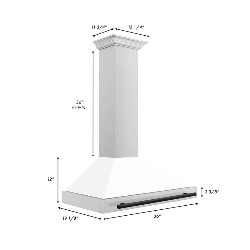 ZLINE 36" Autograph Stainless Wall Range Hood KB4STZ-WM36-MB by Farmhouse Kitchen and Bath