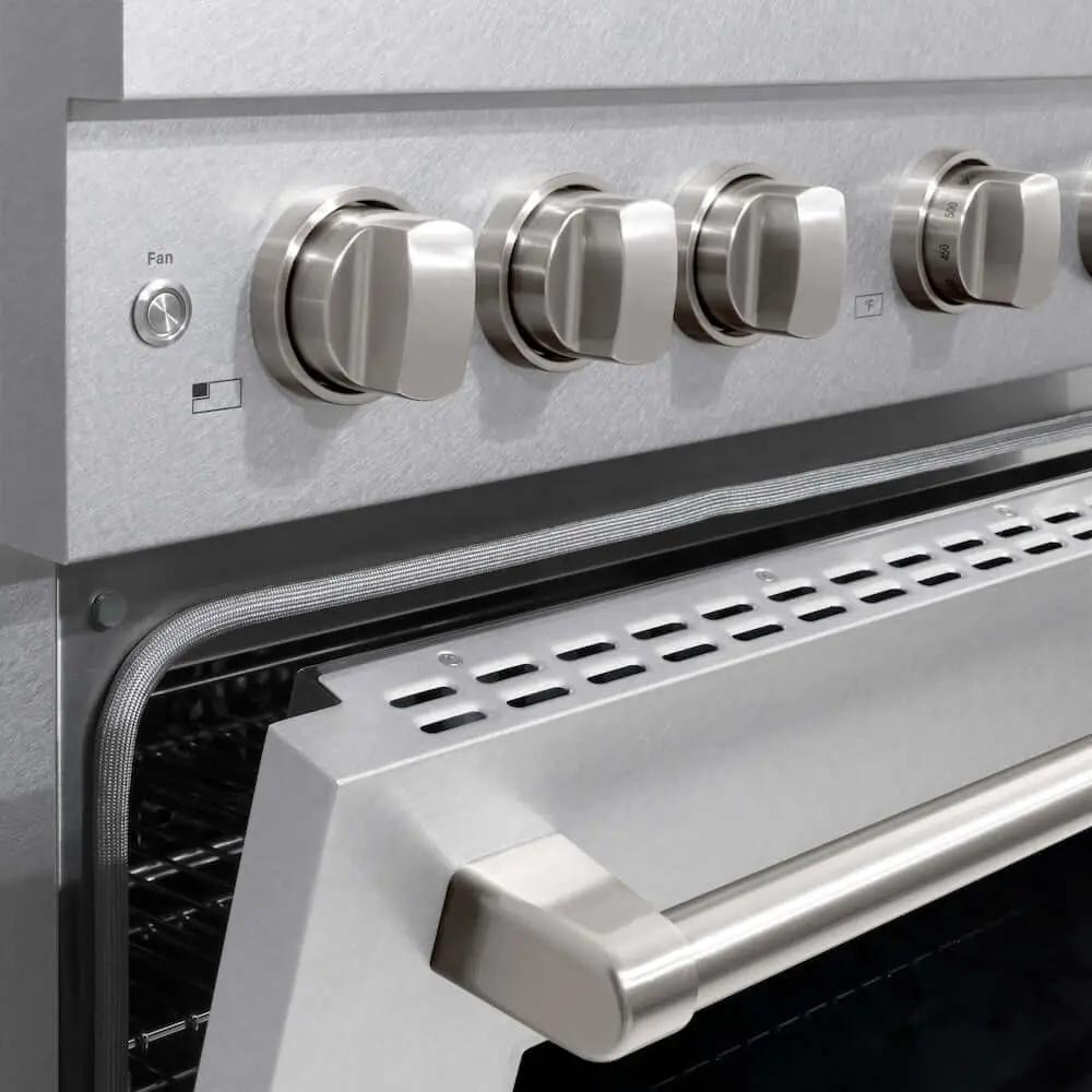 ZLINE 48"Gas Range, Convection Gas Oven , DuraSnow® Brass Burners, SGRS-BR-48 by Farmhouse Kitchen and Bath
