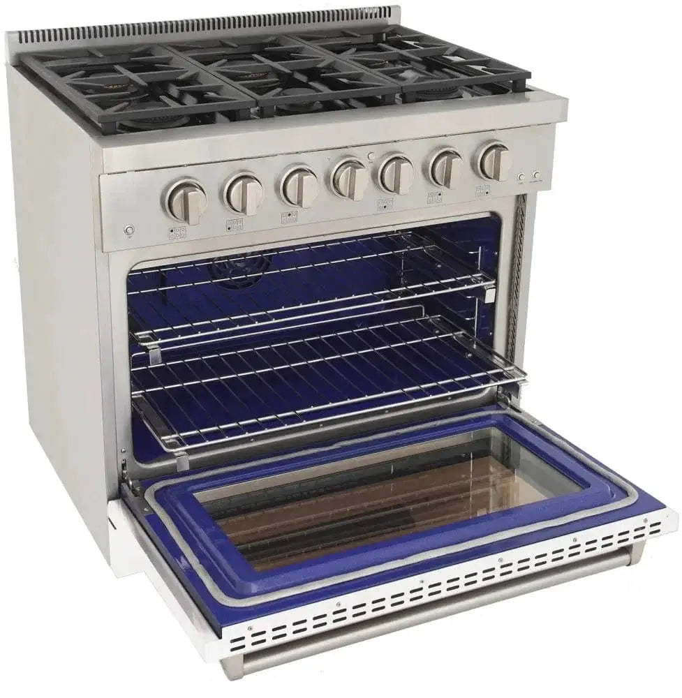 Kucht 36" Freestanding Professional Gas Range KFX3600X-W by Farmhouse Kitchen and Bath