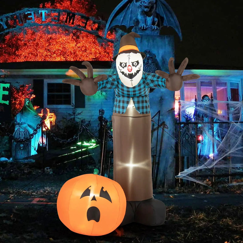7 FT Inflatable Halloween Haunted Scarecrow Pumpkin Ghost with Built-in LED Lights by DirectDeals