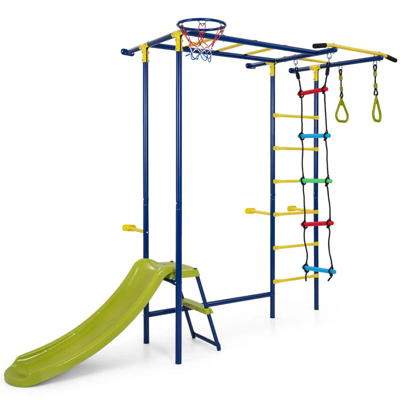 7-in-1 Indoor Jungle Gym for Toddlers with Slide & Rings by DirectDeals