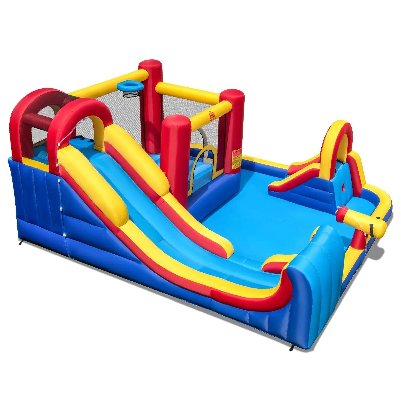 7 in 1 Outdoor Inflatable Bounce House with Water Slides and Splash Pools without Blower by DirectDeals