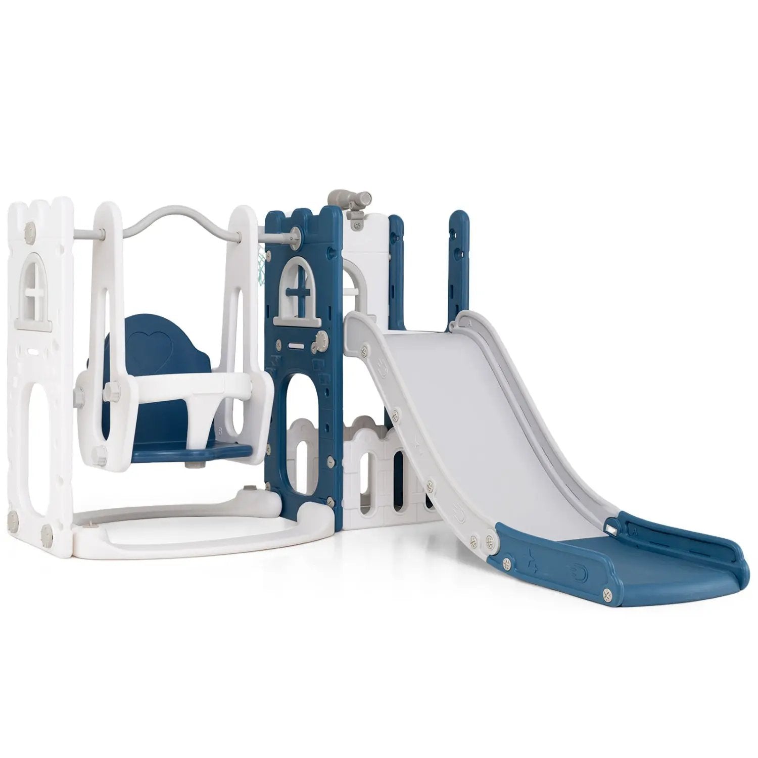 7-in-1 Toddler Swing and Slide Set with Basketball Hoop by DirectDeals