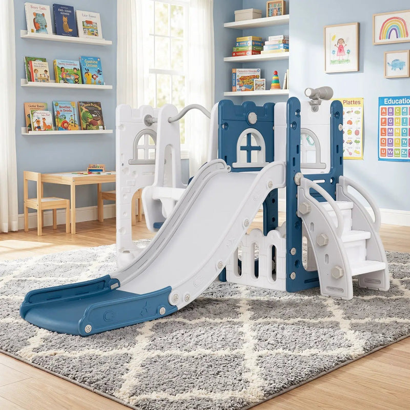 7-in-1 Toddler Swing and Slide Set with Basketball Hoop by DirectDeals