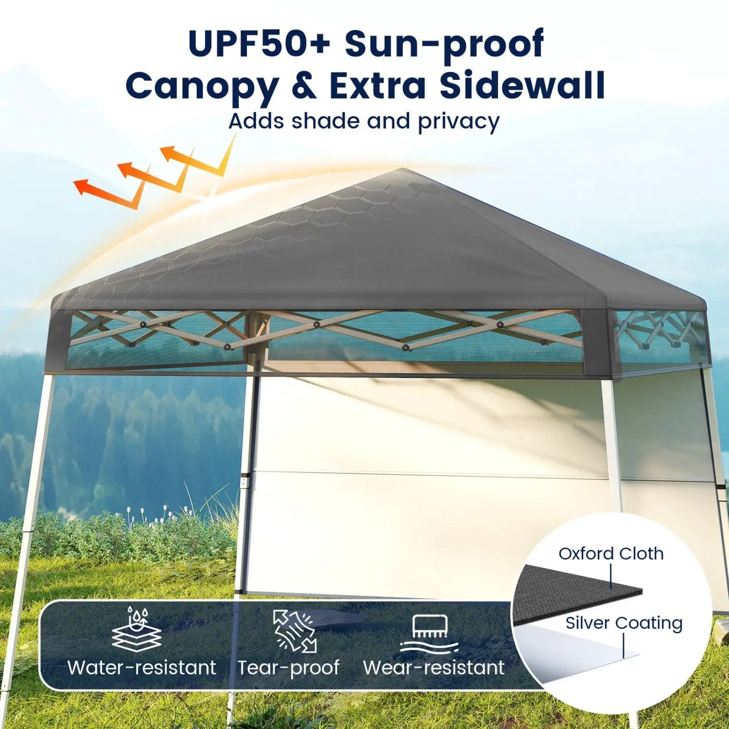 7 x 7 FT Pop-Up Canopy Tent with 1 Push Center Lock for Sports Picnic Camping by DirectDeals