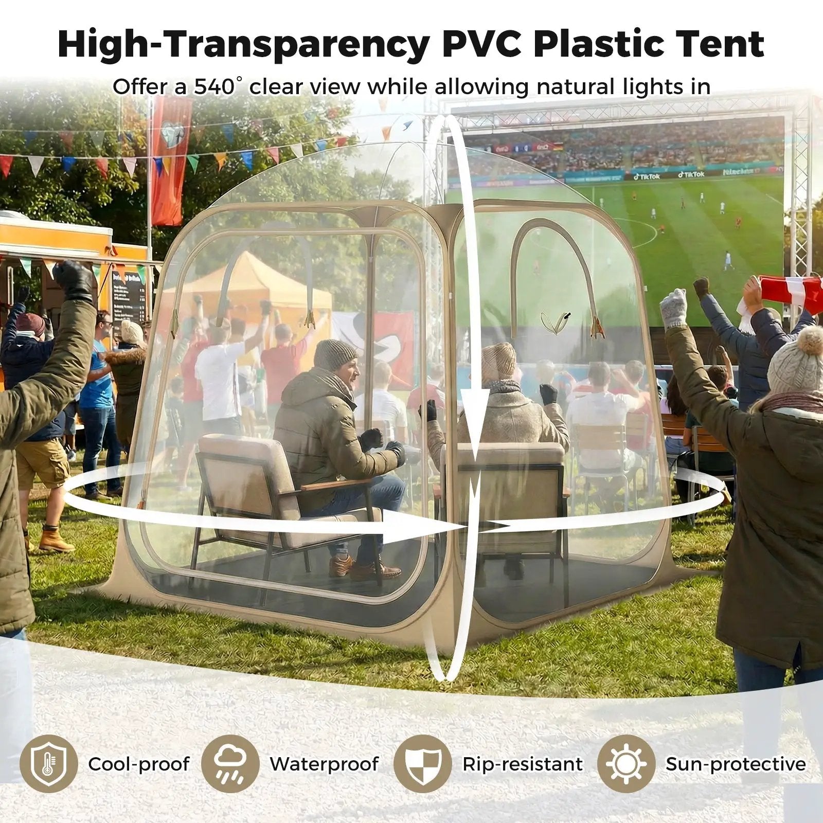 7 x 7 FT Pop Up Sports Tent Clear Bubble Tent All-Weather Waterproof Pod with Sealed Floor by DirectDeals