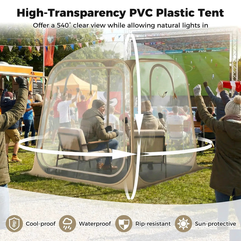 7 x 7 FT Pop Up Sports Tent Clear Bubble Tent All-Weather Waterproof Pod with Sealed Floor by DirectDeals