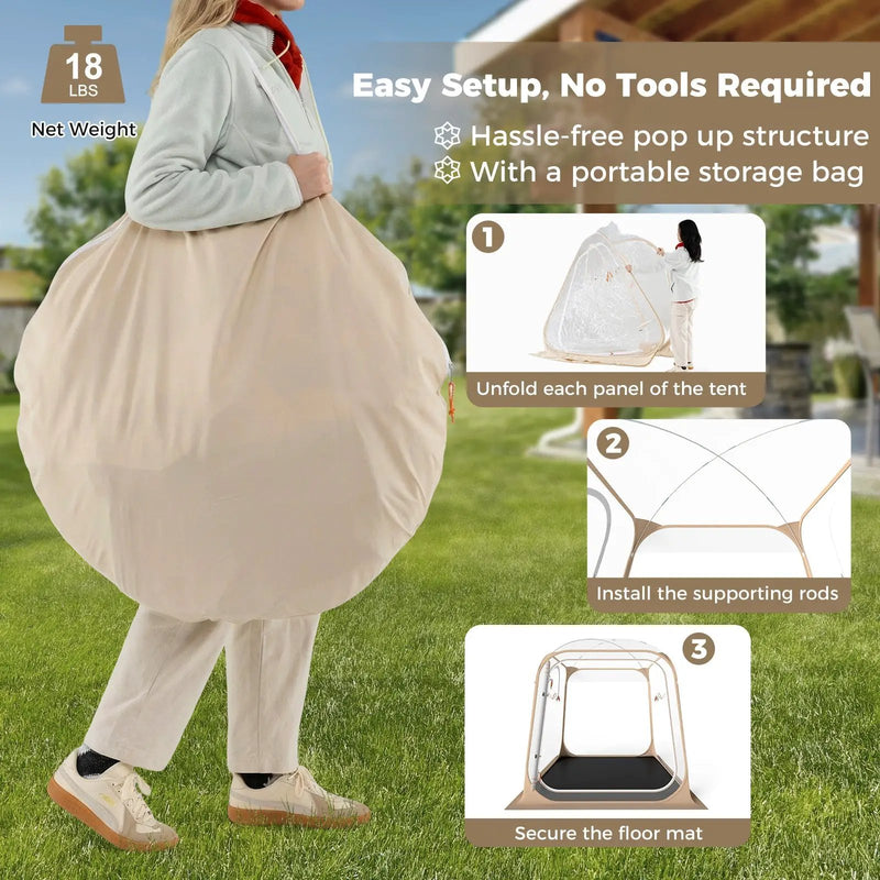 7 x 7 FT Pop Up Sports Tent Clear Bubble Tent All-Weather Waterproof Pod with Sealed Floor by DirectDeals