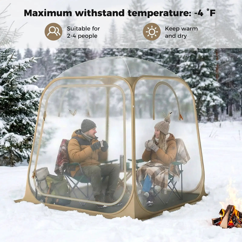 7 x 7 FT Pop Up Sports Tent Clear Bubble Tent All-Weather Waterproof Pod with Sealed Floor by DirectDeals