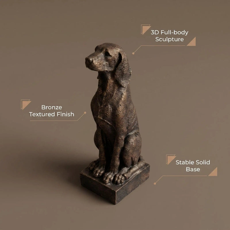 Vintage Bronze Sitting Hound Dog Statue by HouseOfZazla