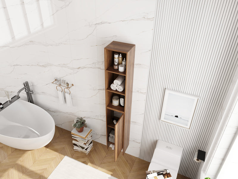 24 Inch Wall-Mounted Side Cabinet and Storage Shelves Combination by HouseOfZazla