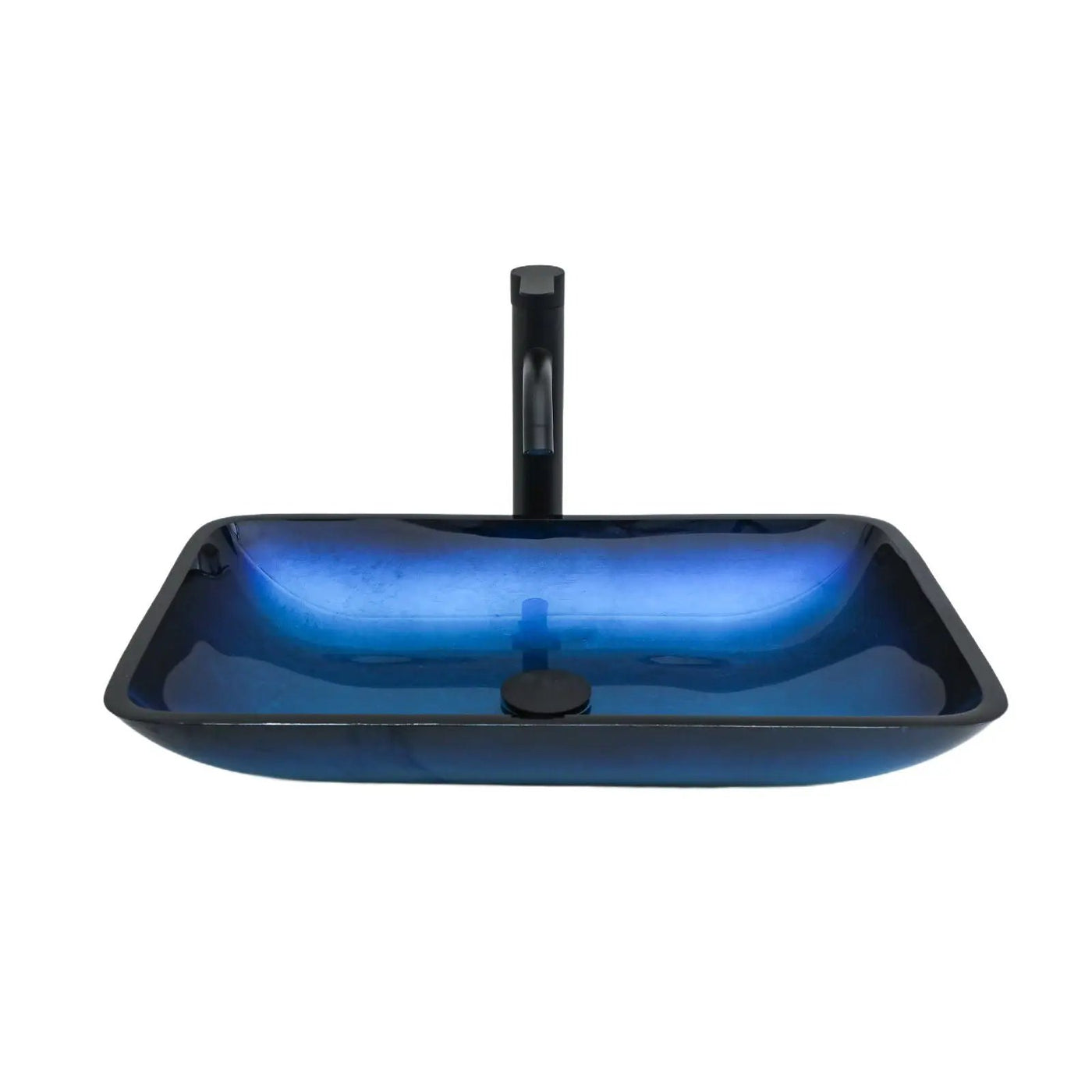 Gradient Tempered Glass Vessel Sink With Pop-Up Drain by HouseOfZazla