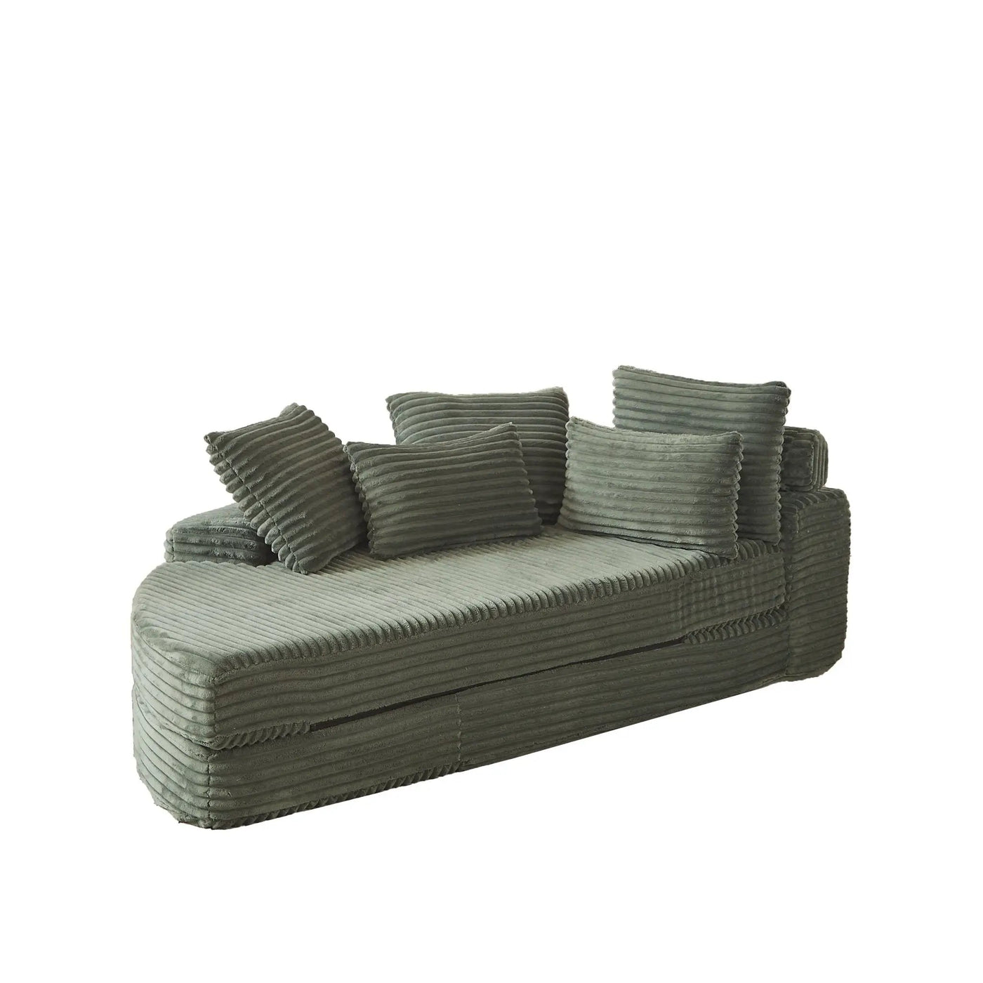 Semi Circular 2 In 1 Sofa Bed With Neck Pillow And Throw Pillows by HouseOfZazla