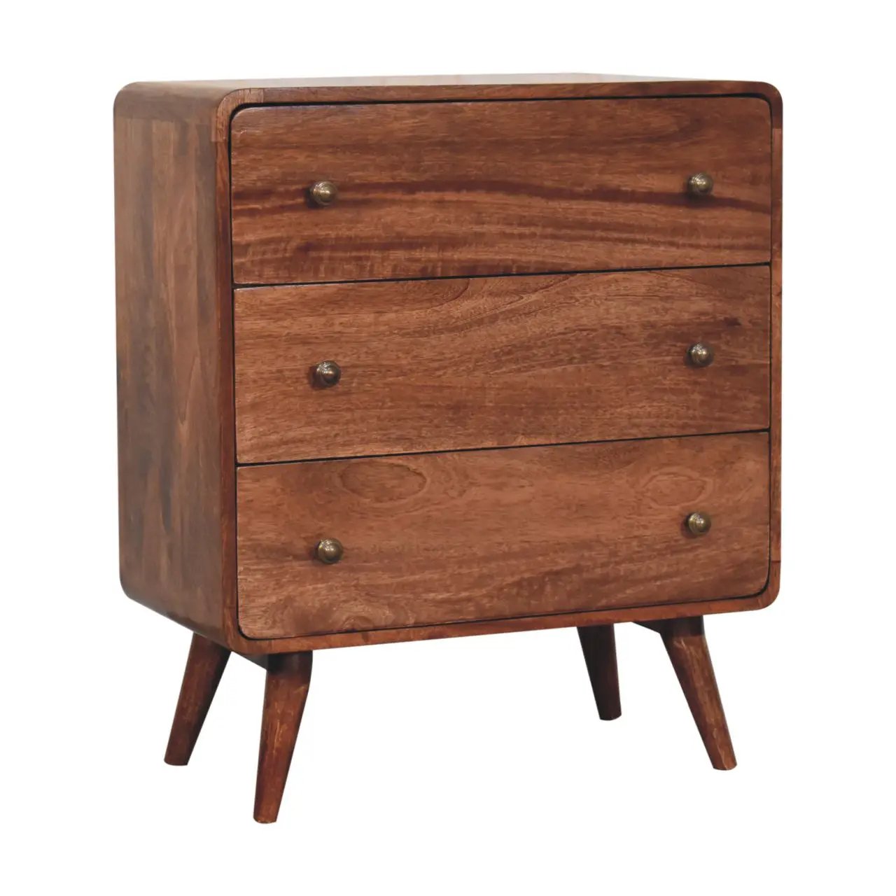 Solid Wood Curved Honey Dresser by HouseOfZazla