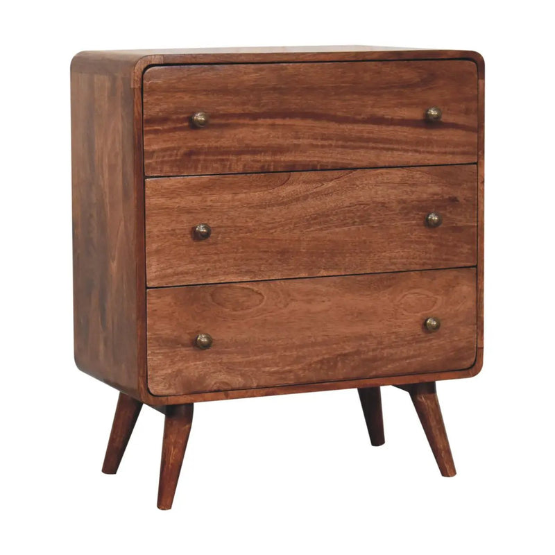 Solid Wood Curved Honey Dresser by HouseOfZazla