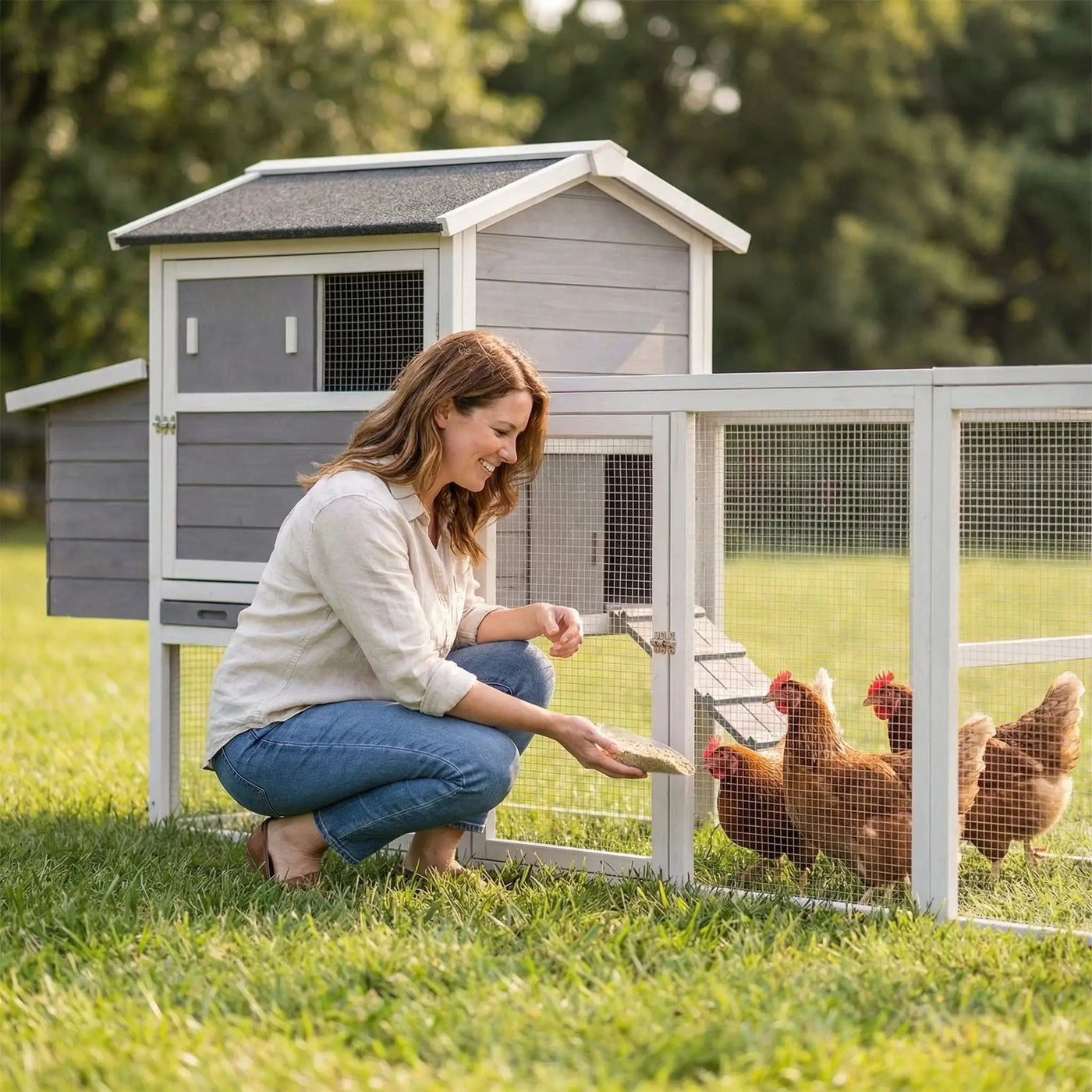 Chicken Coop With Run And Nesting Box by HouseOfZazla