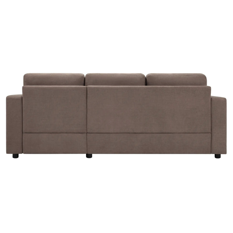 Modern L-Shaped Sectional Sofa With Curved Chaise, USB Ports, And Side Storage Pockets by HouseOfZazla