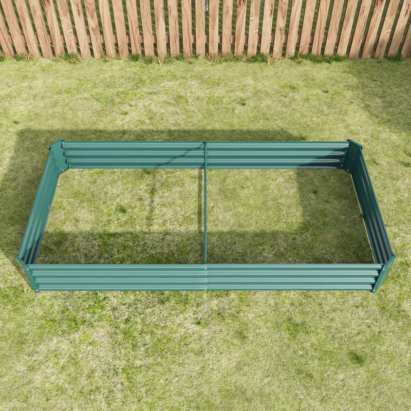Raised Garden Bed Kit - Metal Raised Bed Garden 7.6x3.7x0.98ft by HouseOfZazla