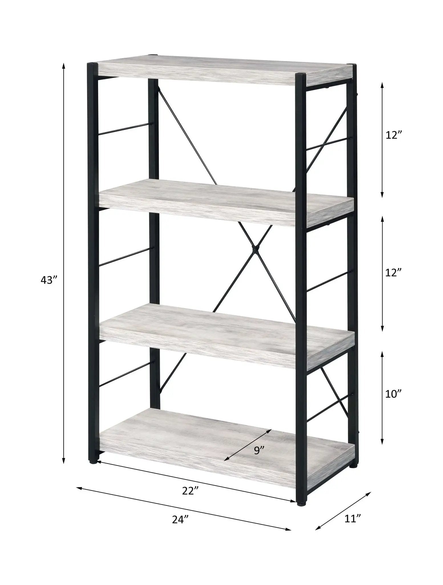 Jurgen - Bookshelf - Antique White & Black by Unique Piece Furniture