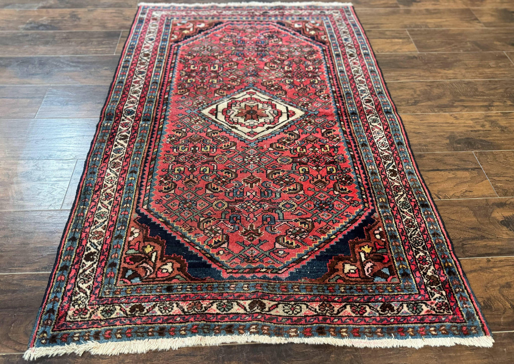 Antique Persian Tribal Rug 3.6 x 5, Hamadan Angelas Rug by Jewel Rugs