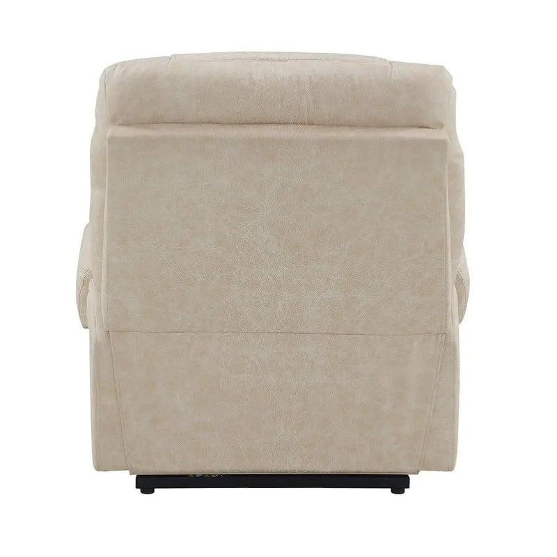 Nairi - Power Recliner With Lift & Heating & Massage - Ivory Leather Aire by Unique Piece Furniture