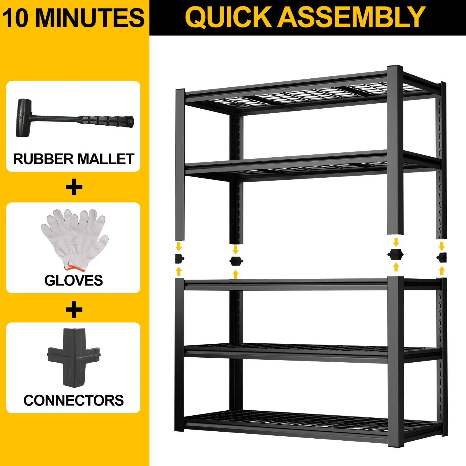 Garage Storage Rack, 5 Layer Adjustable Shelving Unit For Warehouse - Black by HouseOfZazla