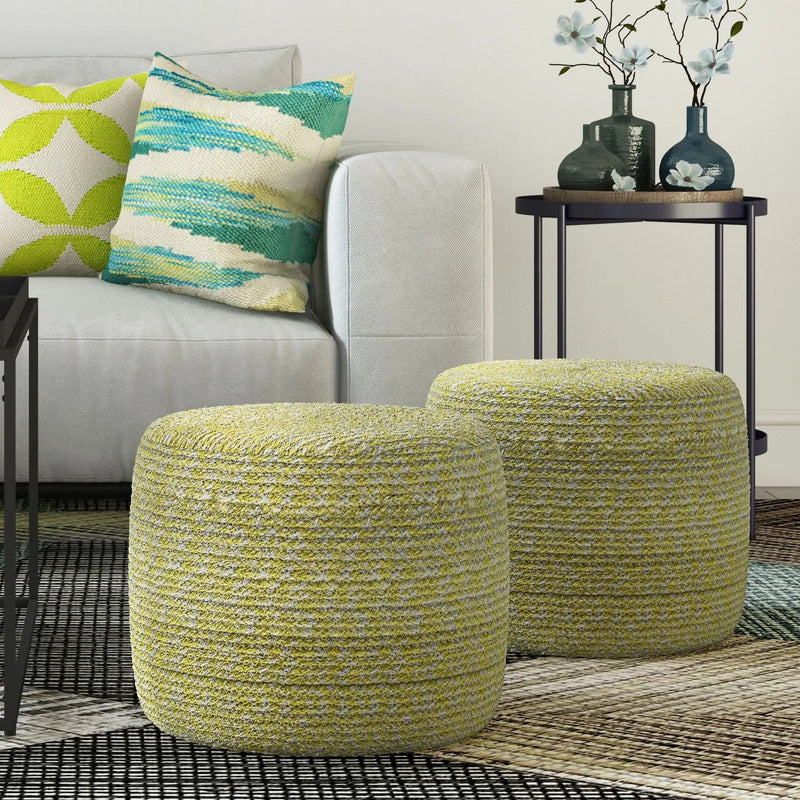 Bayley - Versatile Round Braided Pouf by HouseOfZazla