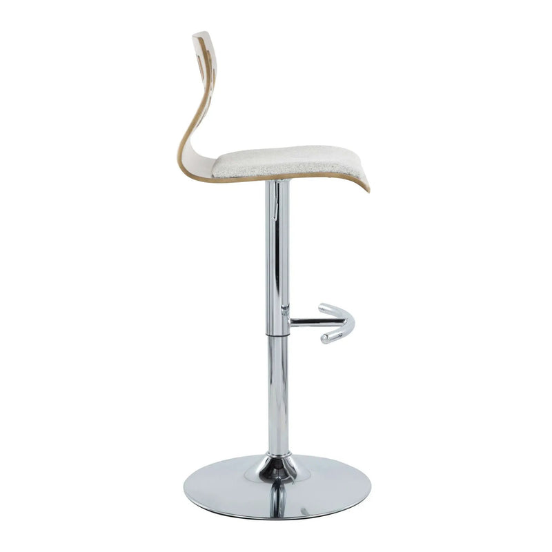 Folia - Contemporary Adjustable Barstool With Swivel With Rounded T Footrest (Set of 2) by Unique Piece Furniture