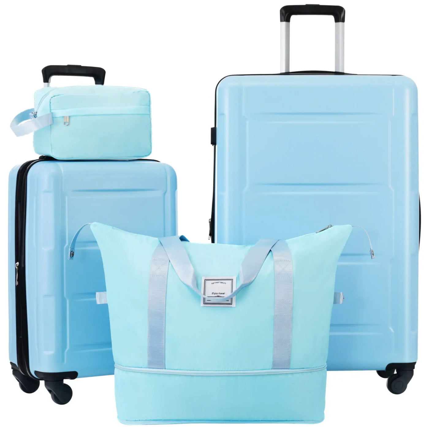 2 Piece Luggage Set With Bags Expanable Spinner Wheels ABS Lightweight Suitcase With Tsa Lock 20" / 28" by HouseOfZazla