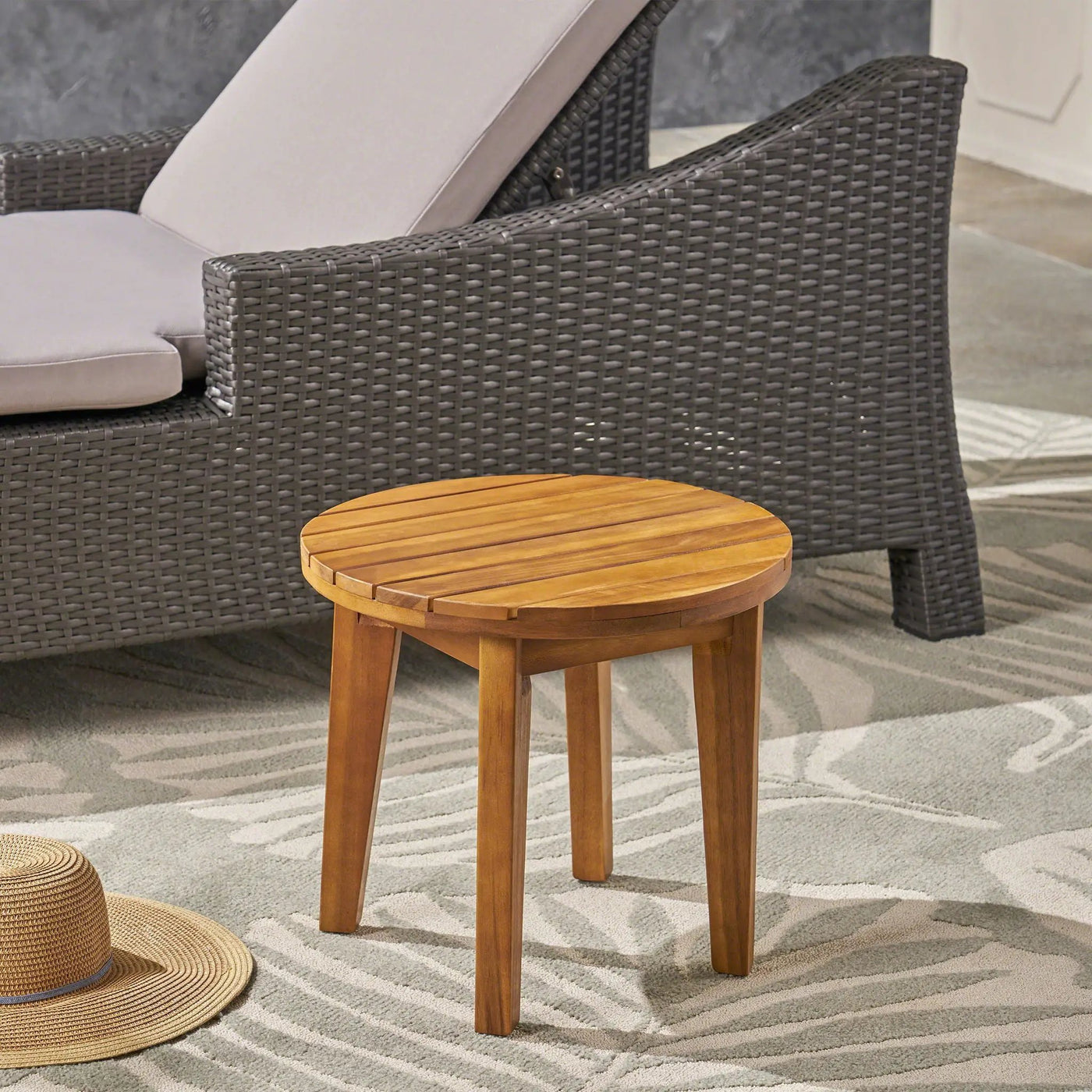Outdoor Acacia Wood Side Table With Weather Resistance by HouseOfZazla