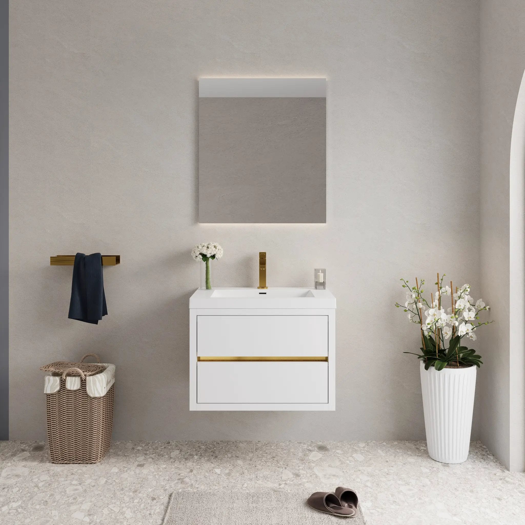 30" Wall-Mounted Bathroom Vanity with Sink by HouseOfZazla