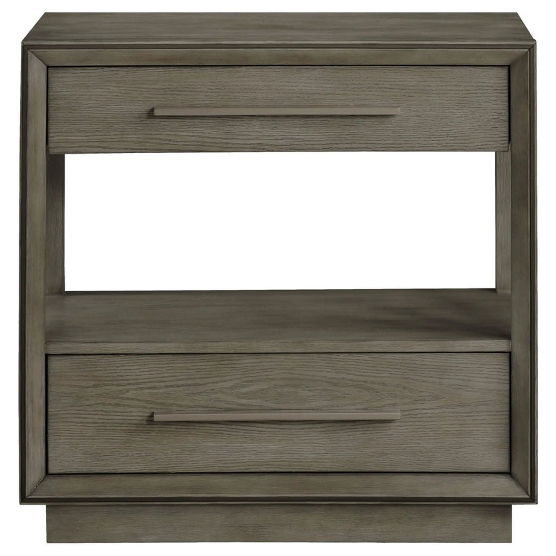 Durango 2-drawer Nightstand Bedside Table Taupe Oak by Unique Piece Furniture