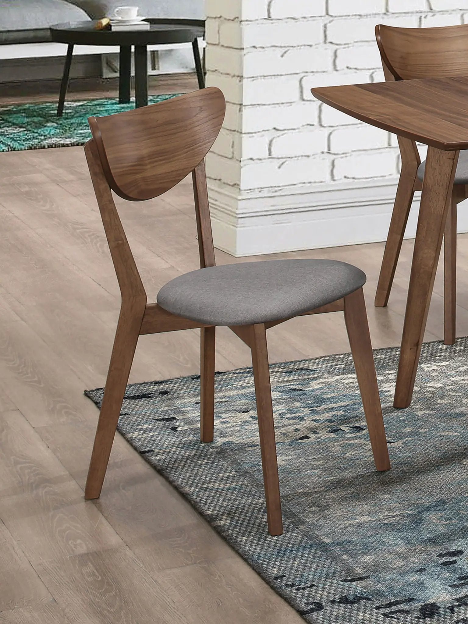 Alfredo Dining Side Chair Grey and Natural Walnut (Set of 2) by Unique Piece Furniture