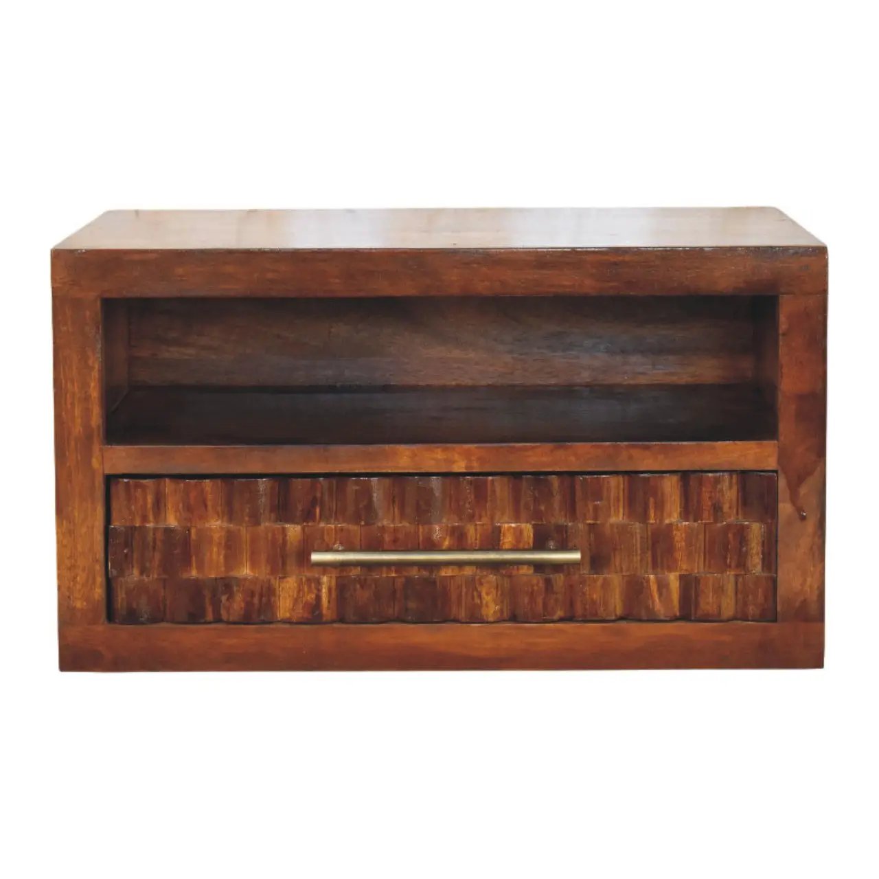 Solid Wood Cadiz Textured Bedside Table by HouseOfZazla