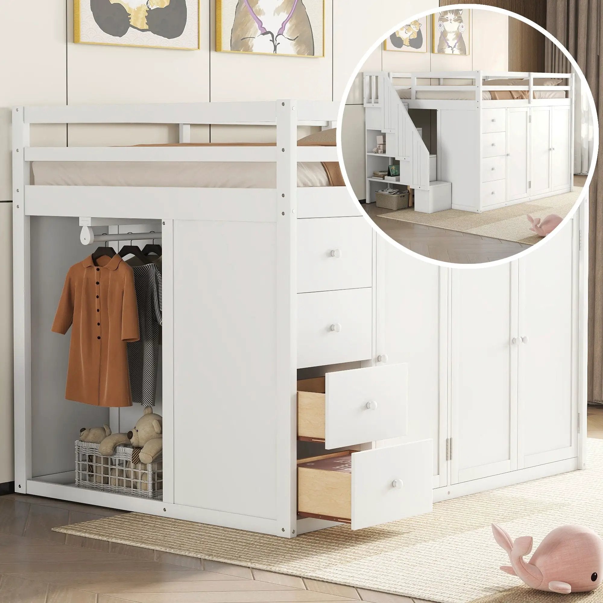 Loft Bed With Built In Wardrobes, Cabinets And Drawers by Unique Piece Furniture