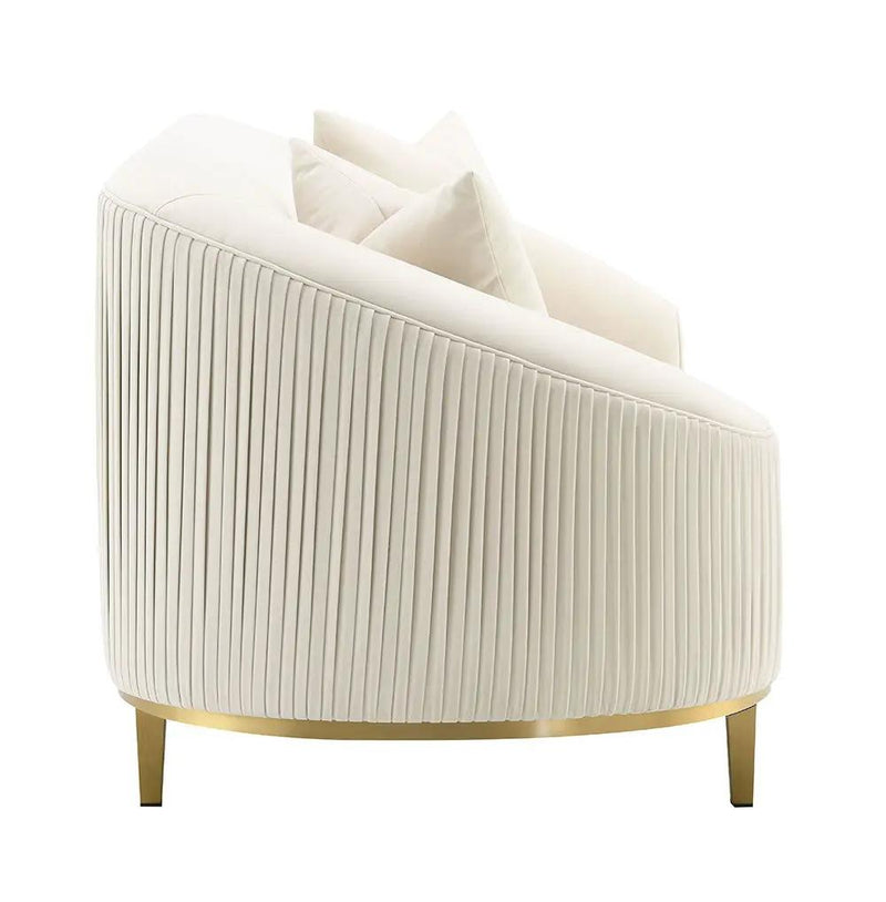 Martina - Loveseat With 2 Pillows - Ivory Velvet by Unique Piece Furniture