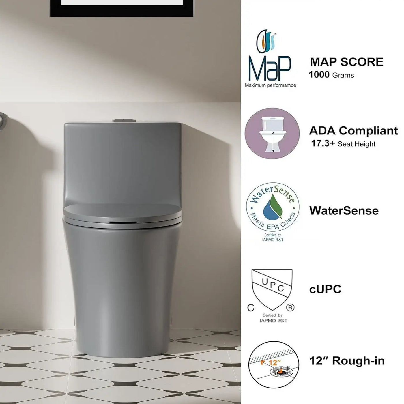 1 Piece Toilet With Dual Flush And Soft Closing Seat by HouseOfZazla