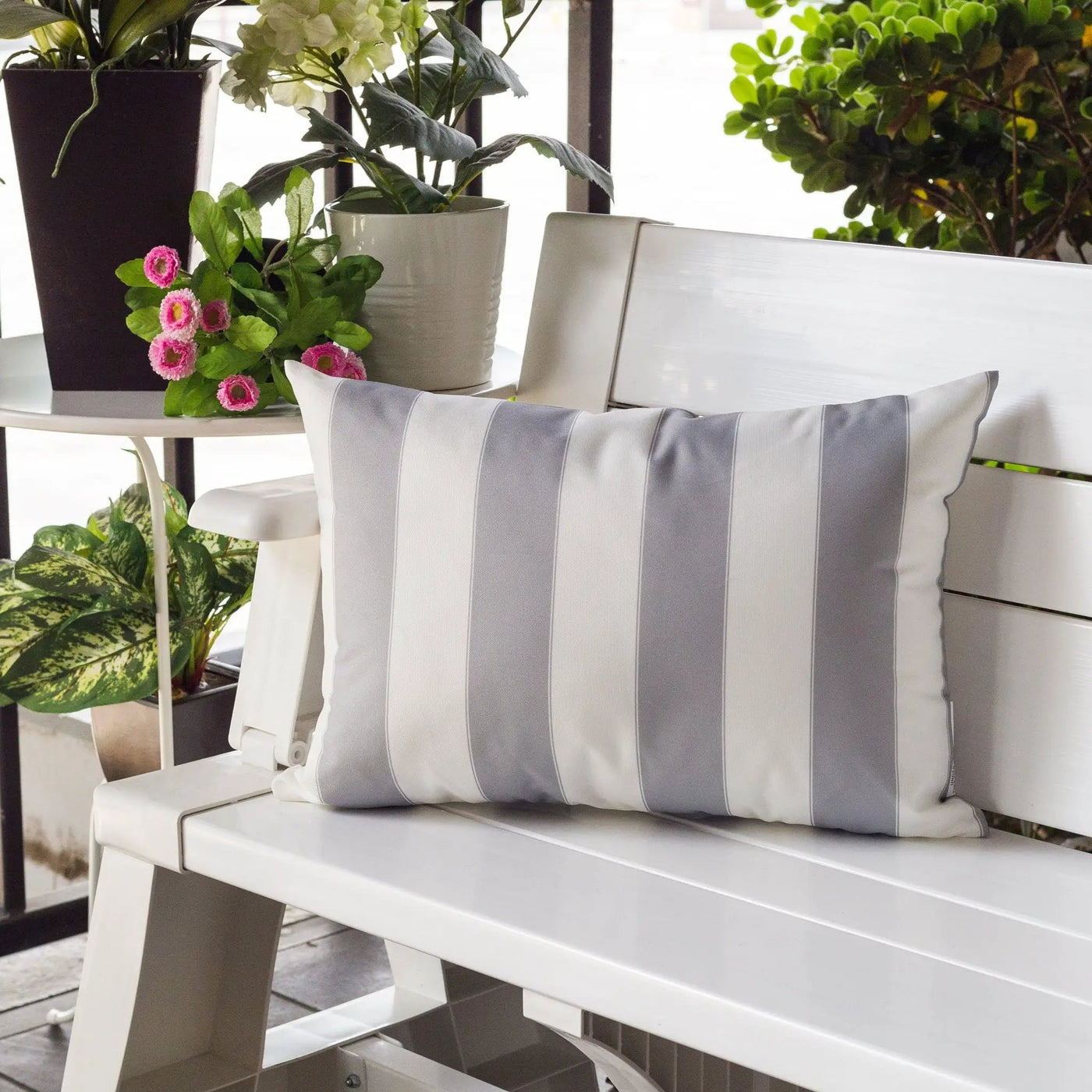 Horizon Stripe Pillow Outdoor & Indoor by HouseOfZazla