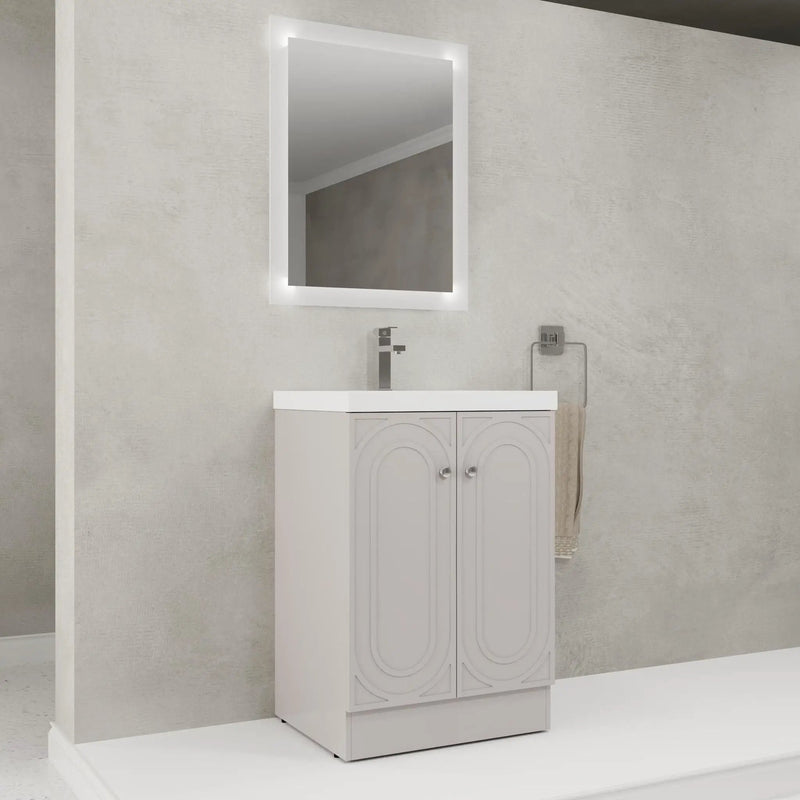Contemporary Freestanding Bathroom Vanity With Resin Sink & Soft-Close Cabinet Doors by HouseOfZazla