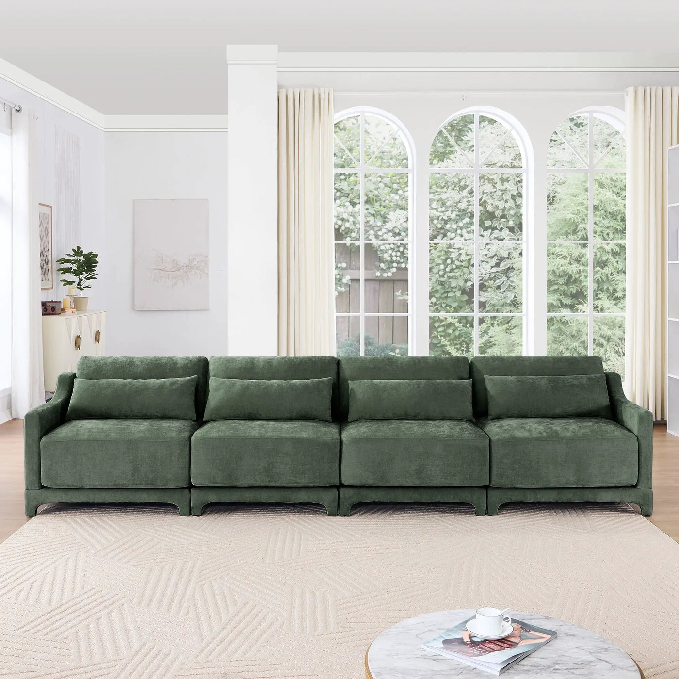 Elegant Sofa With Ergonomic Design And Lumbar Pillows by Unique Piece Furniture