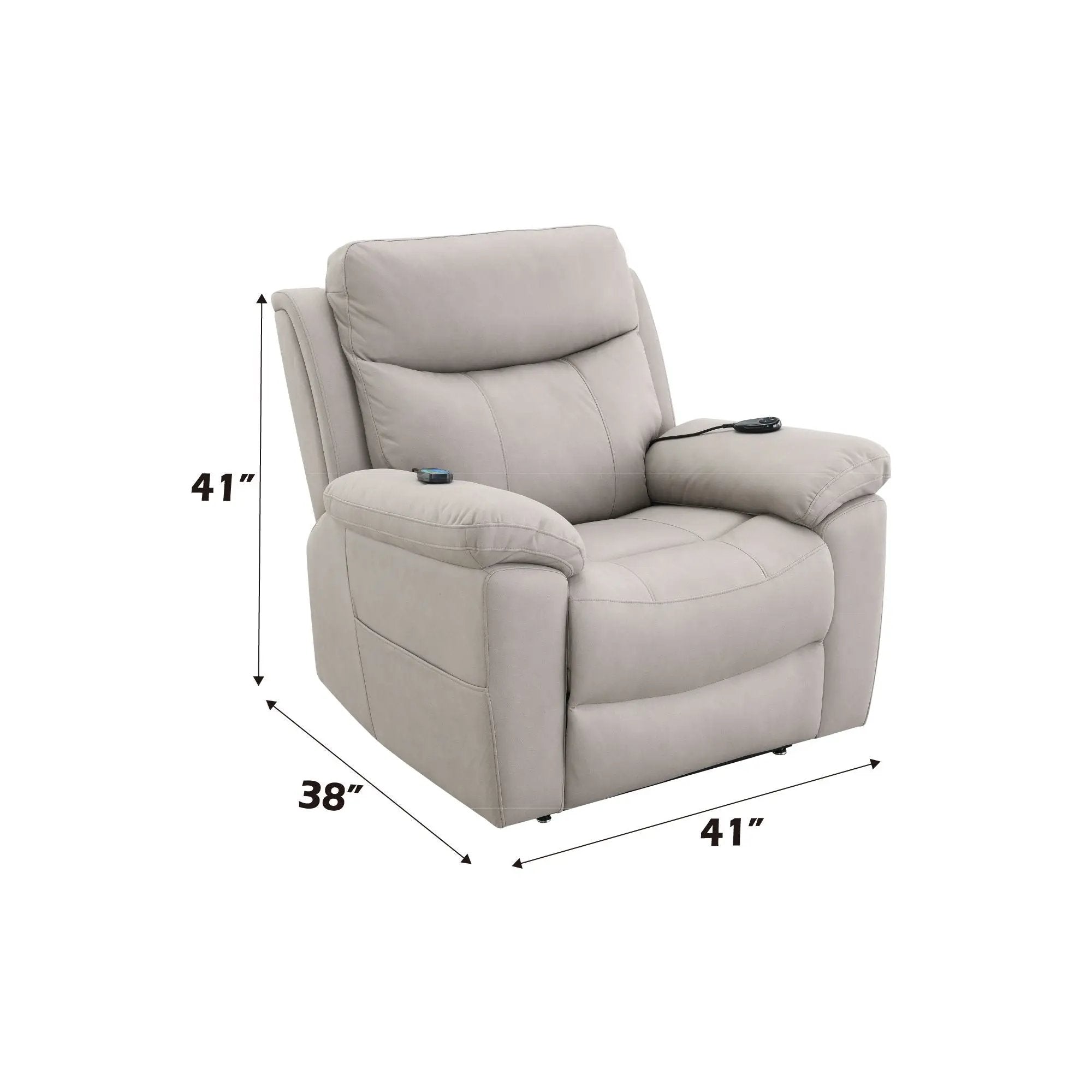 Chriki - Power Motion Recliner With Lift Heating Massage Chair - Beige by Unique Piece Furniture