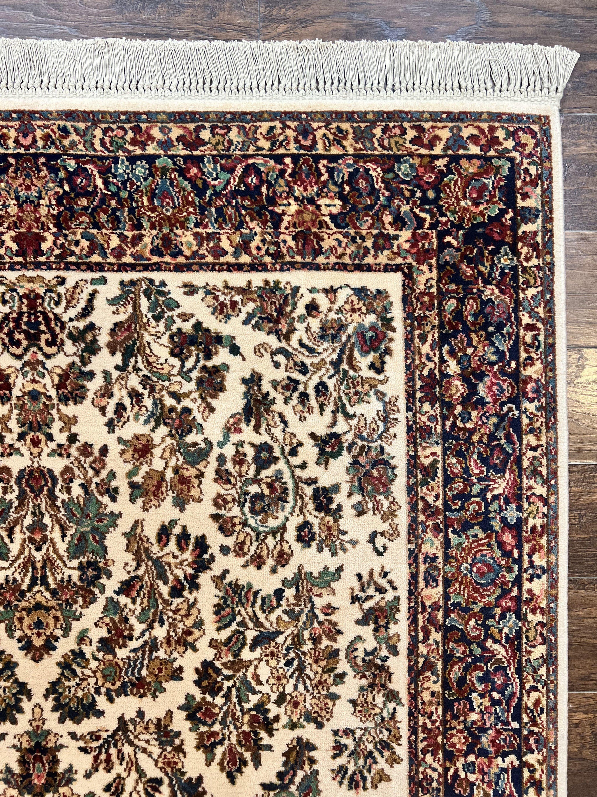 Karastan Rug 5.9 x 9, Ivory Sarouk #760, Wool Vintage Original Collection 700 Series by Jewel Rugs